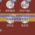 世界杯足球竞猜app-世界杯足球竞猜app，娱乐与激情的数字交汇