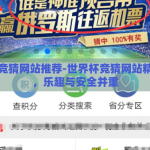 世界杯竞猜网站推荐-世界杯竞猜网站精选指南，乐趣与安全并重
