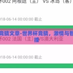 世界杯竞猜文章-世界杯竞猜，激情与智慧的碰撞