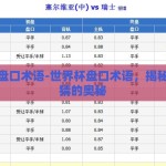 世界杯盘口术语-世界杯盘口术语，揭秘足球竞猜的奥秘