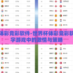 世界杯体彩竞彩软件-世界杯体彩竞彩软件，数字游戏中的激情与策略