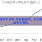 世界杯胜率怎么看-世界杯胜率，从数据中洞察胜负的奥秘