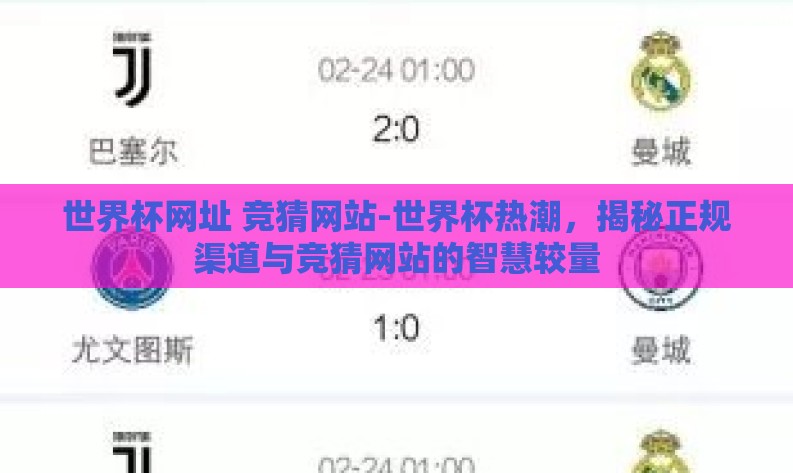 世界杯网址 竞猜网站-世界杯热潮，揭秘正规渠道与竞猜网站的智慧较量