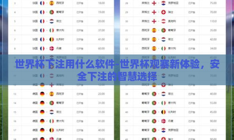 世界杯下注用什么软件-世界杯观赛新体验,安全下注的智慧选择 世界杯下注用什么软件-世界杯观赛新体验,安全下注的智慧选择