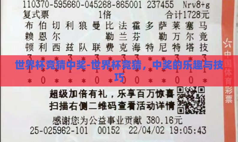 世界杯竞猜中奖-世界杯竞猜，中奖的乐趣与技巧