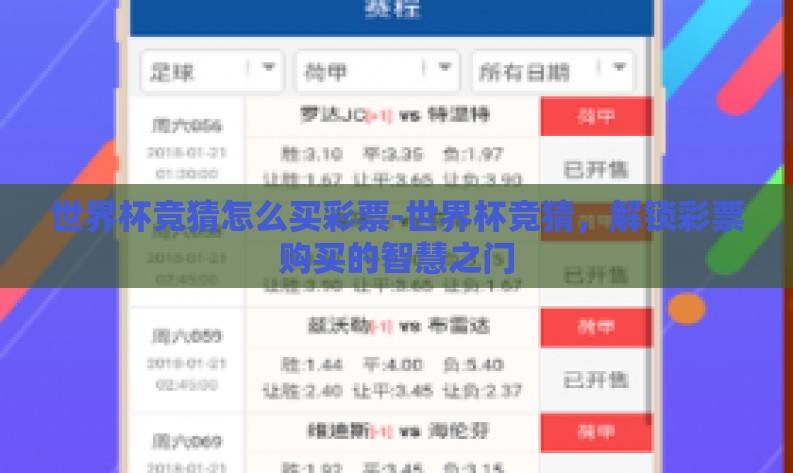 世界杯竞猜怎么买彩票-世界杯竞猜,解锁彩票购买的智慧之门 世界杯竞猜怎么买彩票-世界杯竞猜,解锁彩票购买的智慧之门
