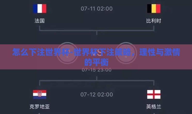 怎么下注世界杯-世界杯下注策略,理性与激情的平衡 怎么下注世界杯-世界杯下注策略,理性与激情的平衡
