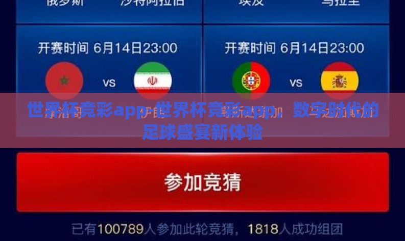 世界杯竞彩app-世界杯竞彩app，数字时代的足球盛宴新体验