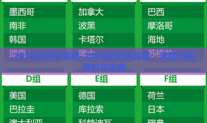 2026世界杯竞猜-2026世界杯竞猜,激情与预测的交响曲 2026世界杯竞猜-2026世界杯竞猜,激情与预测的交响曲