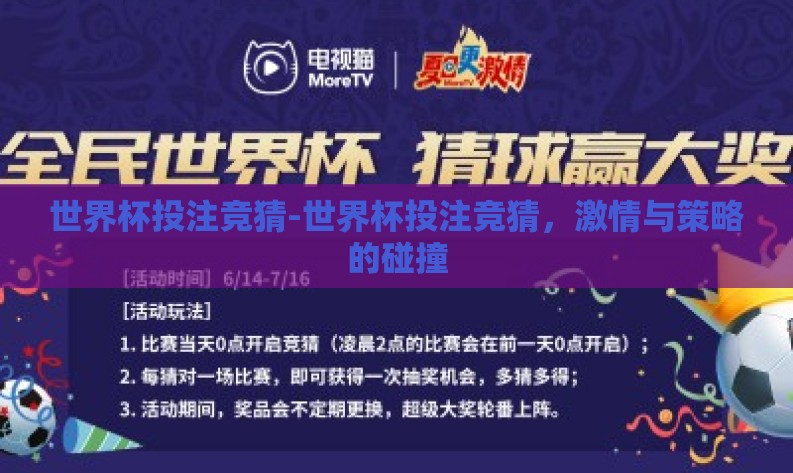 世界杯投注竞猜-世界杯投注竞猜，激情与策略的碰撞
