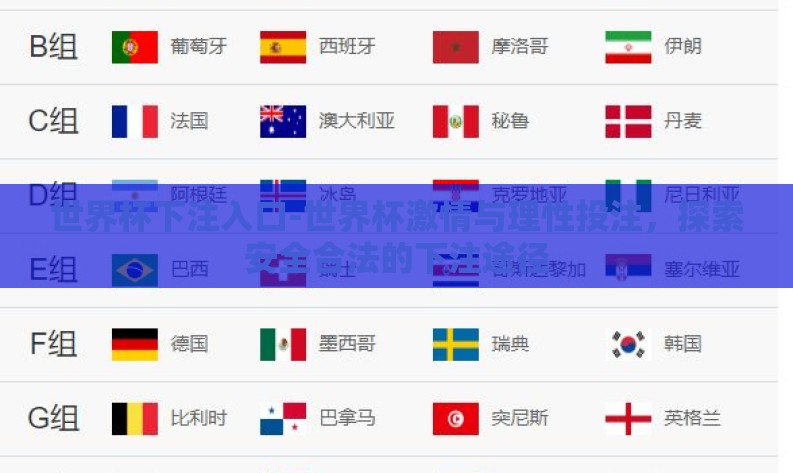 世界杯下注入口-世界杯激情与理性投注，探索安全合法的下注途径